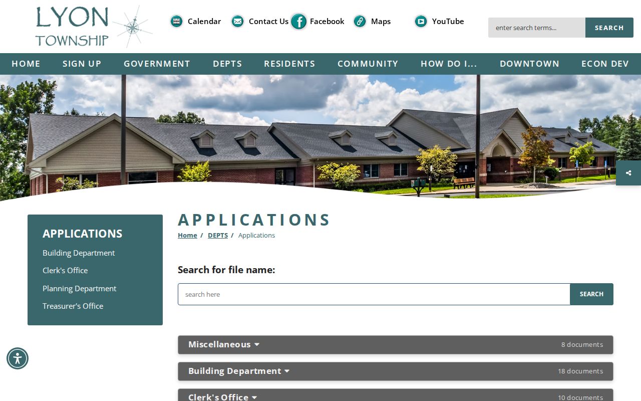 Lyon Township residents directory document center categories